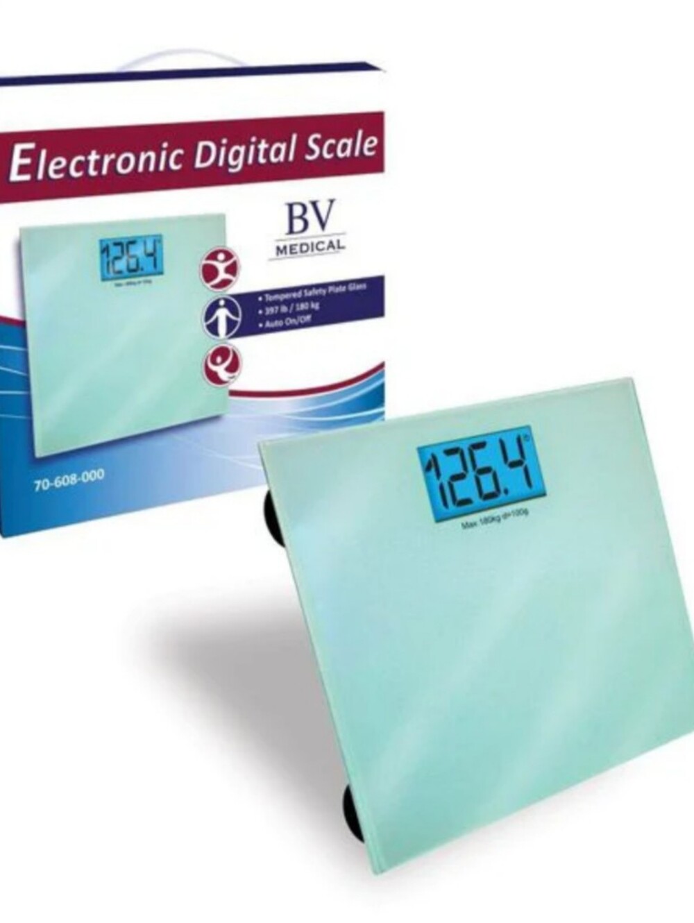 ⚕️⛑️⚕️NIB Medical Grade White/Clear Tempered Glass High Capacity Digital Scale